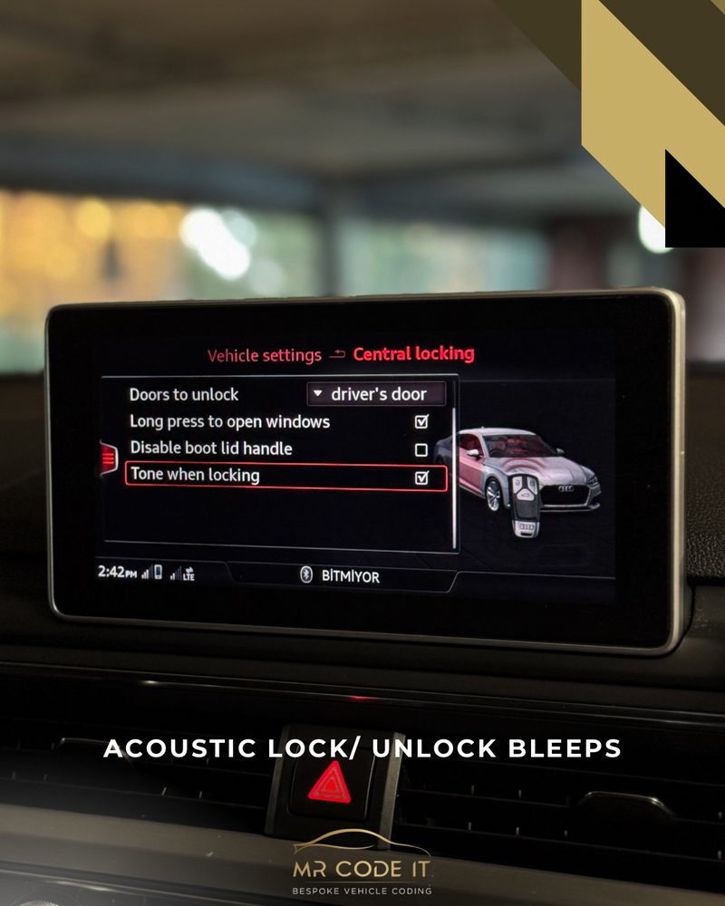 Acoustic Lock/Unlock Bleeps — Audi Coding Package on a Audi