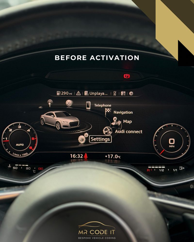 Before Activation — Audi TT MK3 Smartphone Interface Activation – Apple CarPlay / Android Auto (2015+) on a Audi