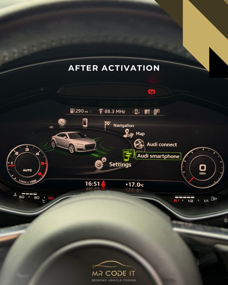 After Activation — Audi TT MK3 Smartphone Interface Activation – Apple CarPlay / Android Auto (2015+) on a Audi