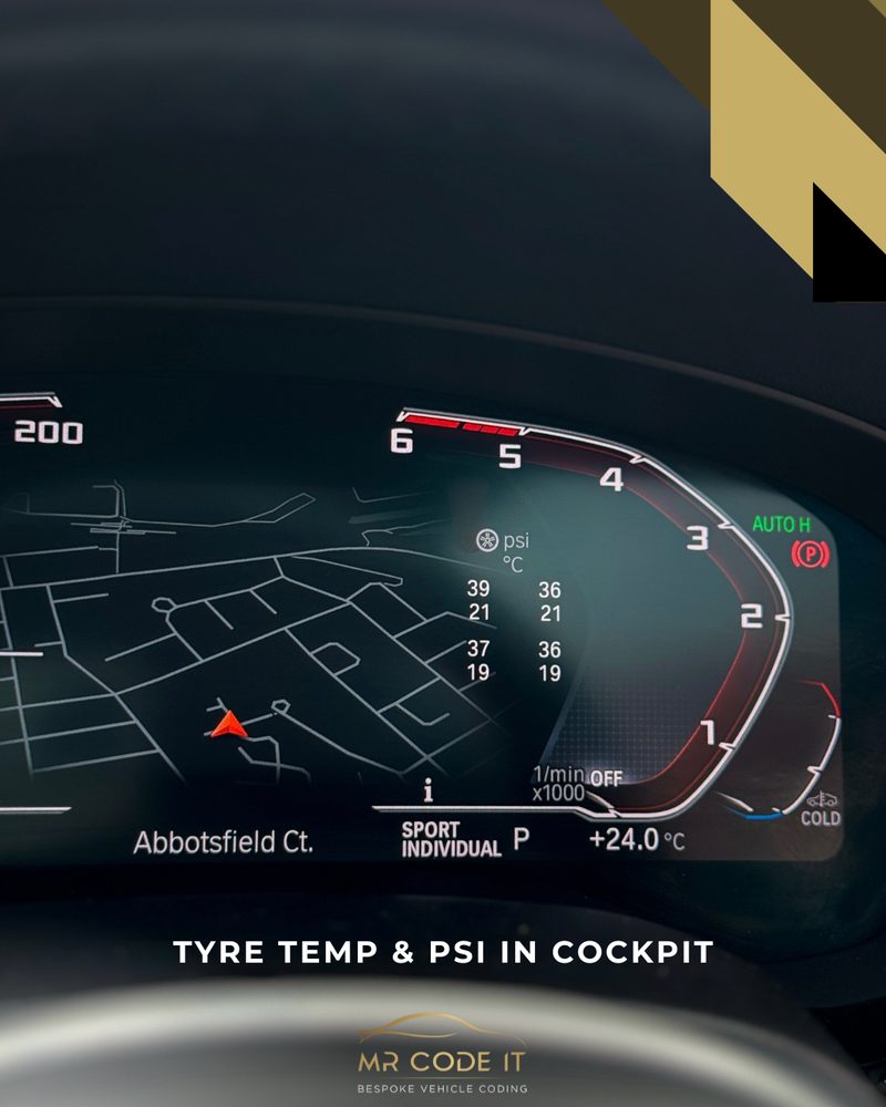 Tyre Temp & PSI in Cockpit — BMW Coding Package (Hidden Feature Unlocking) on a BMW